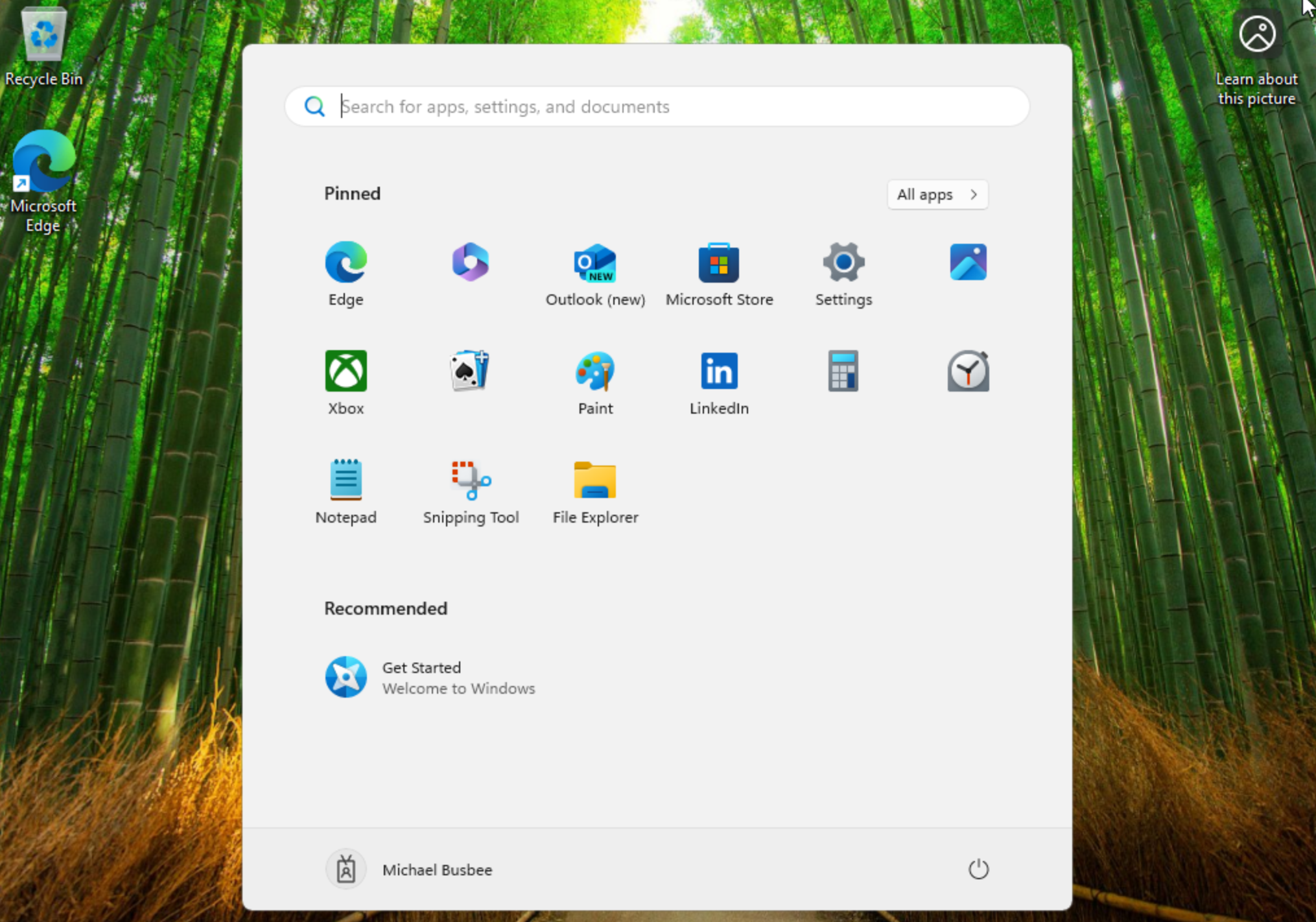 Windows desktop after successful setup