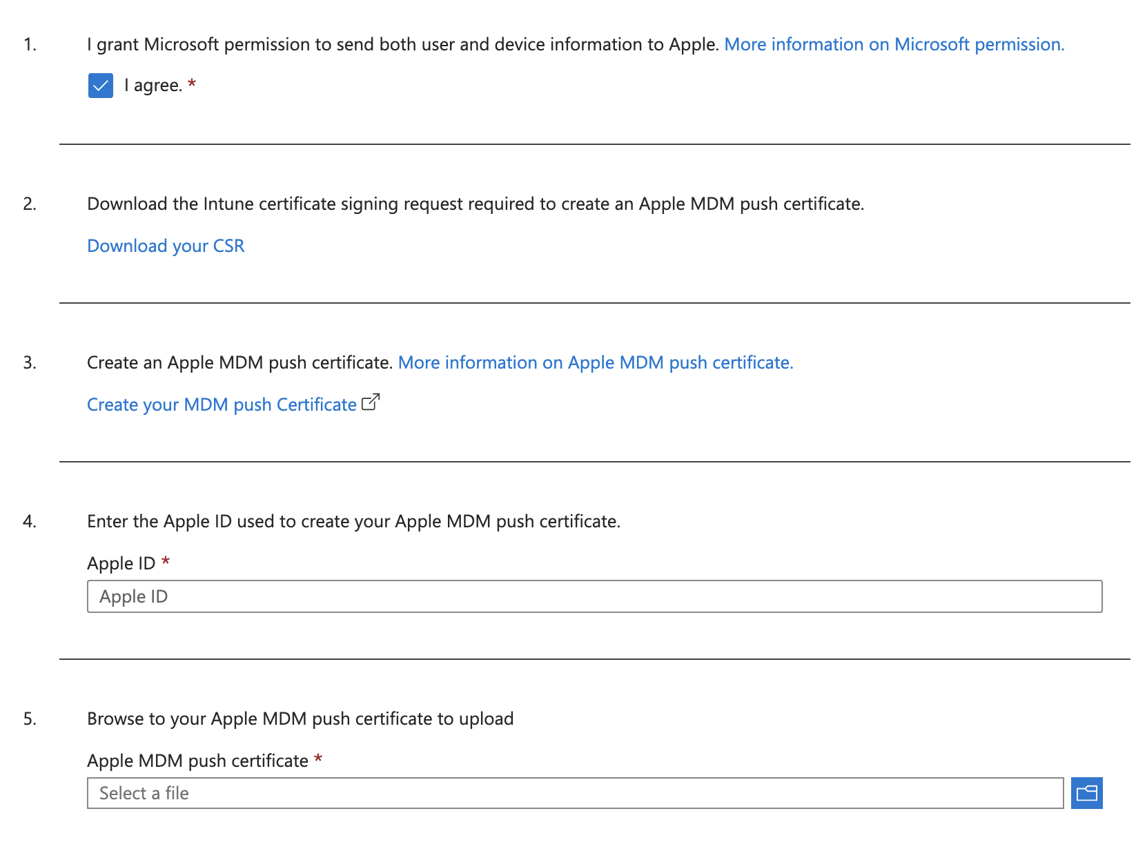 Download CSR and create certificate instructions